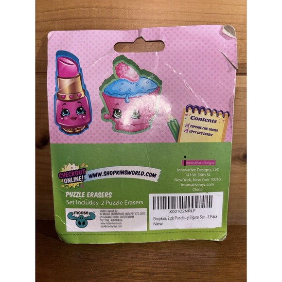 Shopkins Puzzle Erasers Toy Set Cupcake Chic Lippy Lipps Pencil Stocking Stuffer - Picture 2 of 2